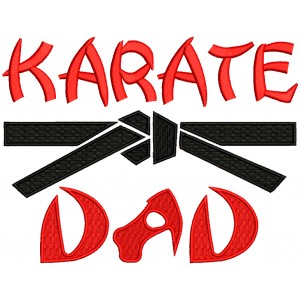 Karate Dad Filled Machine Embroidery Design Digitized Pattern